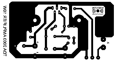 TDA2003 végfokozat panel nyák rajza