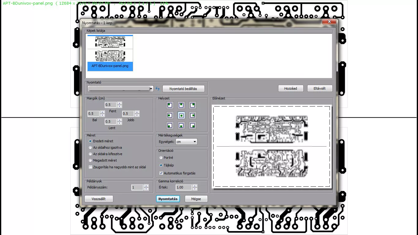 Panel nyák PCB nyomtatása